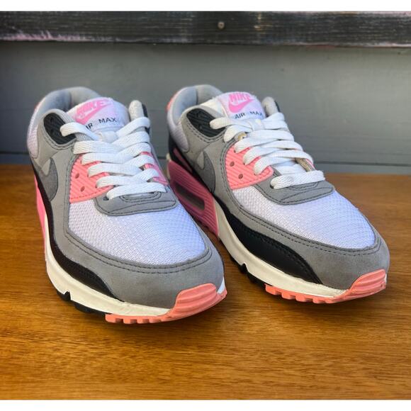 Nike Air Max 90 Pink Grey Black White Women’s Size 8 CD0490-102 - Picture 4 of 8
